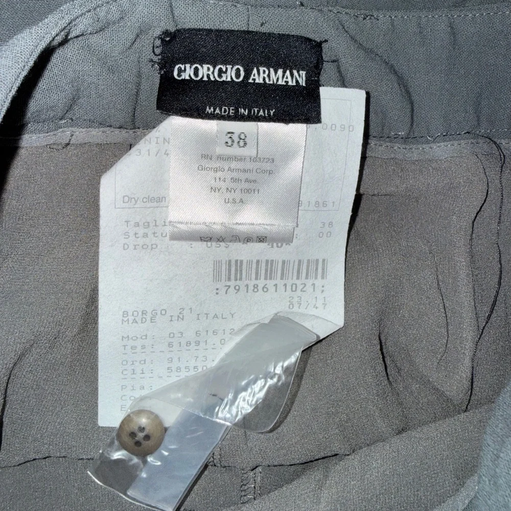 Giorgio Armani Trousers Women 38 Gray Excellent Wool Silk Borgo 21 Italy Luxury